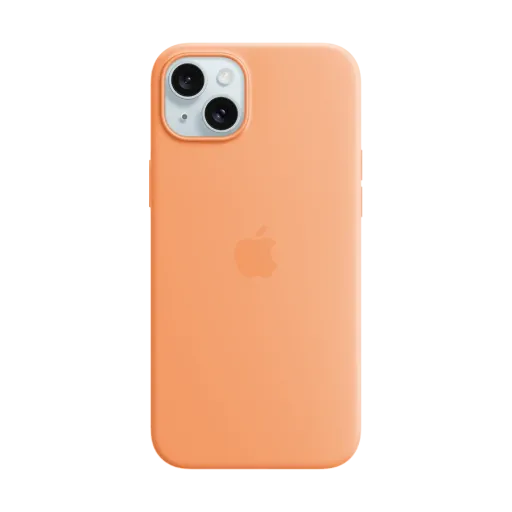 Silikon qoruyucu örtük Apple MagSafe ilə iPhone 15 Plus üçün, Orange Sorbet