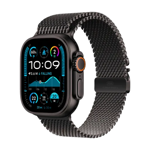 Apple Watch Ultra 2 2024,  Черная титановая Milanese петля, M, 49мм, Black Titanium