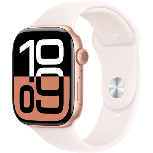 Apple Watch Series 10 GPS 46mm Rose Gold Aluminium Case with Light Blush Sport Band - S/M, Model A2999