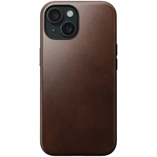 Чехол NOMAD из кожи с MagSafe для iPhone 15, Коричневый
