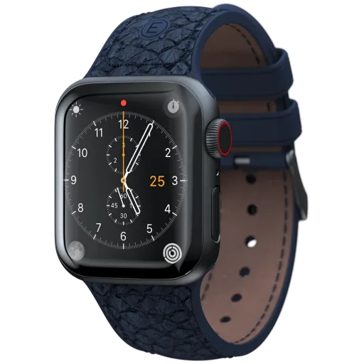 NJORD Salmon Leather Strap for Apple Watch 44/45 mm, Petrol