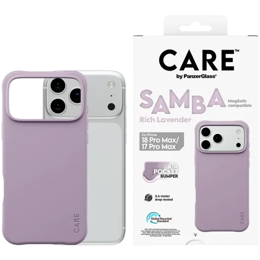 PANZERGLASS Case Samba Case w. MagSafe თან MagSafe Rich Lavender for iPhone 17 Pro Max/18 Pro Max