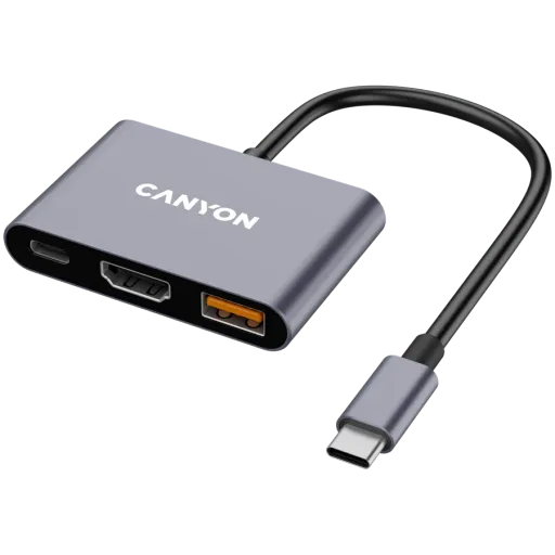Многопортовый адаптер CANYON DS-4 USB, Серый