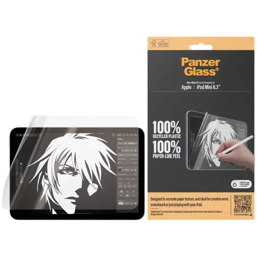 PANZERGLASS Protective Film for iPad Mini/mini (2nd generation)/(3rd generation)/(4th generation)/(5th generation)/(6th generation)GraphicPaper Screen Protector. Ultra-Wide Fit