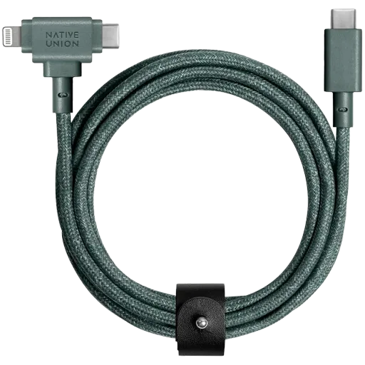 NATIVE UNION USB-C to Lightning Cable, Slate Green, 1.5m