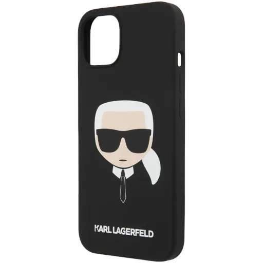 LAGERFELD Қаптар Liquid silicone Karl's Head Қара for iPhone 13 mini
