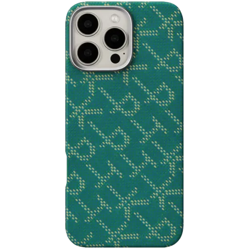 PITAKA Чохол Tactile Woven Monogram  Green/Gold для iPhone 16 Pro