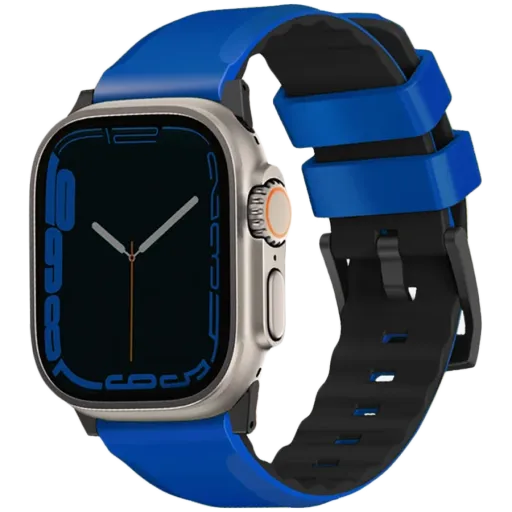 Silicone band UNIQ Linus Airosoft for Apple Watch, 42/44/45/49 mm, Racing Blue
