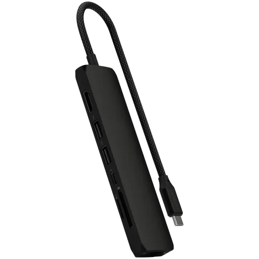 SATECHI  Slim 7 Multiport  Multiport Adapter , Black