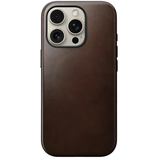 Чехол NOMAD Modern Horween Leather с MagSafe Rustic Brown для iPhone 16 Pro