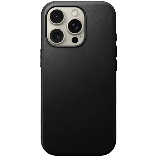 Чехол NOMAD Modern Horween Leather с MagSafe Чёрный для iPhone 16 Pro
