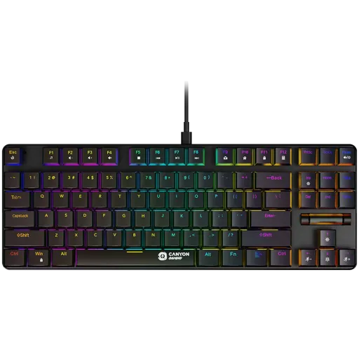 Клавиатура проводная CANYON Cometstrike GK-50 RGB TKL USB Black (CND-SKB50-US)