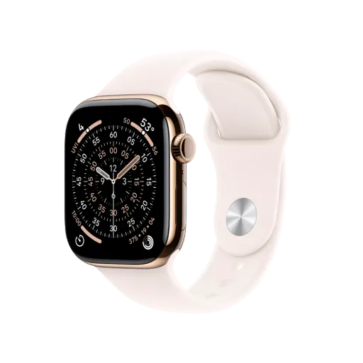 Apple Watch Series 11 GPS + Cellular,  Light Blush Sport Band, M/L, 42mm, Gold Titanium
