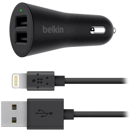 Автомобильный адаптер BELKIN USB-A, 24 Вт, Черный