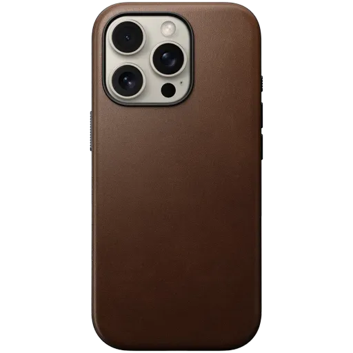 Чехол NOMAD Modern Leather с MagSafe Коричневый для iPhone 16 Pro