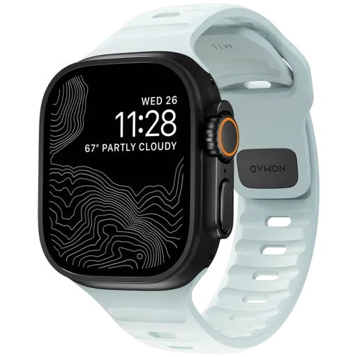 Ремешок NOMAD Sport Strap для Apple Watch 45 mm, Icy Blue Glow