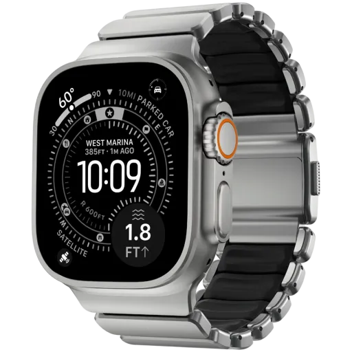 NOMAD Band Extension Stratos Band Natural Hardware/Black за Apple Watch 44 mmApple Watch 45 mmApple Watch 46 mmApple Watch 49 mm 46/49 mm