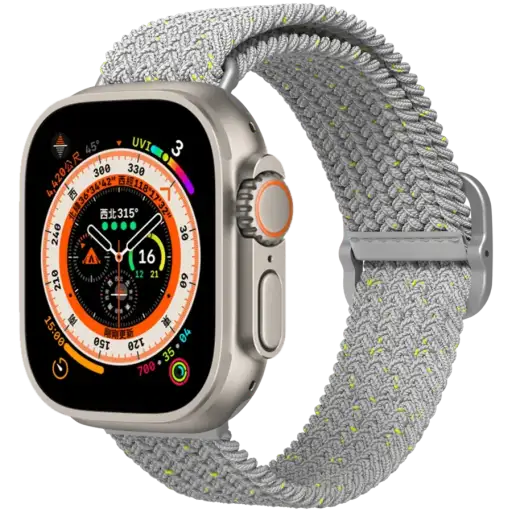 RHINOSHIELD Braided Strap Удлинитель ремешка для Apple Watch 42/44/45/49 mm, Stone Gray
