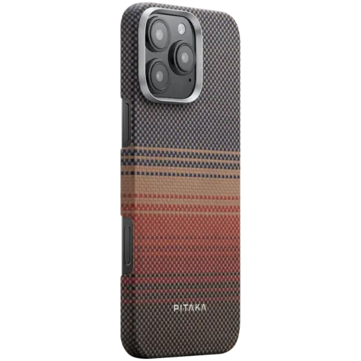 Husă PITAKA Tactile Woven și suport, cu MagSafe pentru iPhone 16 Pro, Sunset