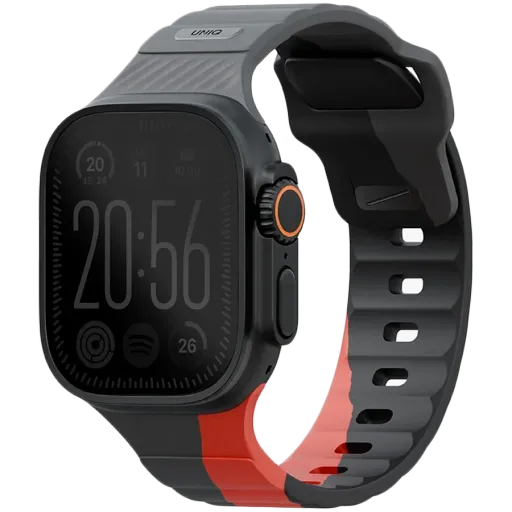 Band UNIQ Stride Designer Edition for Apple Watch, 49/46/45/44 mm, Charcoal rossored