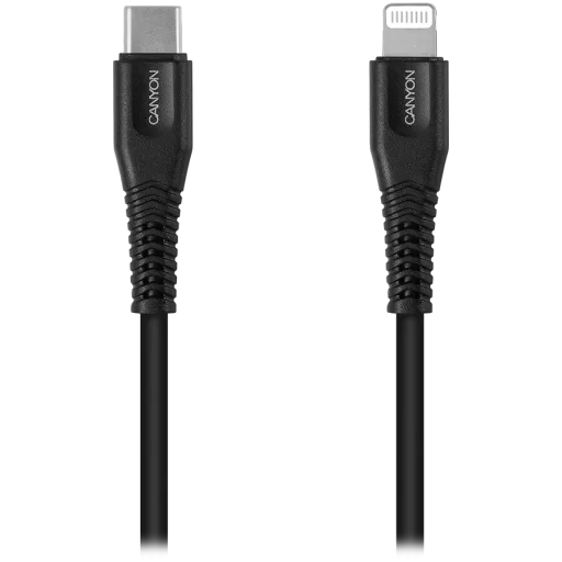CANYON Кабель USB MFI-4, Чёрный, 1.2м