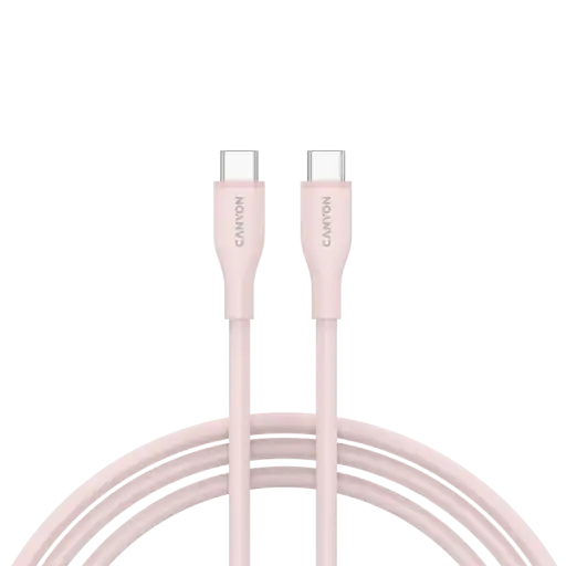 Cablu CANYON USB-C la USB-C, 1m, Pink Sand