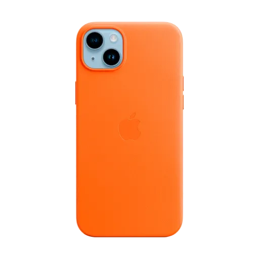 Apple Чохол Leather Case with MagSafe Помаранчевий для iPhone 14 Plus