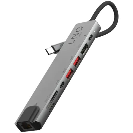 LINQ 8in1 PRO USB-C Multiport Hub, Gray