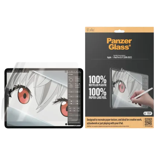PANZERGLASS Protective Film for iPad Pro 12.9GraphicPaper Screen Protector. Ultra-Wide Fit