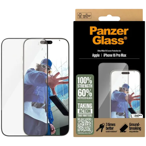 Захисне скло PanzerGlass для iPhone 16 Pro Max | Ultra-Wide Fit