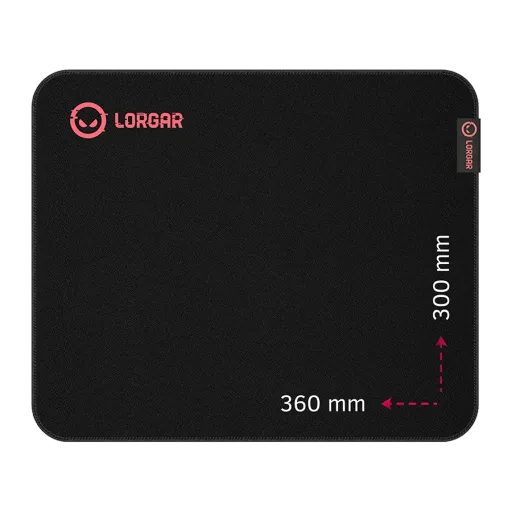 LORGAR Jacquard mousepad with red rubber, Чёрный