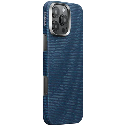 Pitaka Tactile Woven Monogram Dark Blue for iPhone 16 Pro (KI1603PTK)