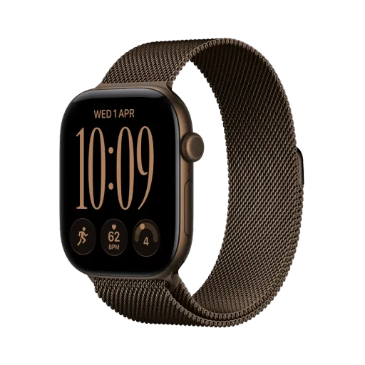 Apple Watch Series 12 GPS, Миланский сетчатый браслет, S/M, 46мм, Dark Bronze