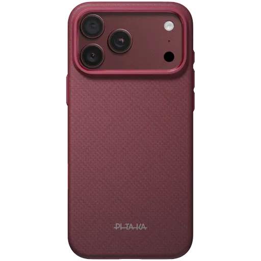 Husă PITAKA Argyle cu MagSafe pentru iPhone 18 Pro Max, Burgundy