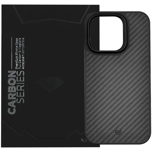 Чехол iLera Carbon Series для iPhone 15 Pro, Чёрный
