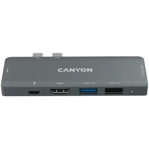 Хаб CANYON для MacBook 7в1: USB-C Power Delivery 100 Вт (CNS-TDS05B)