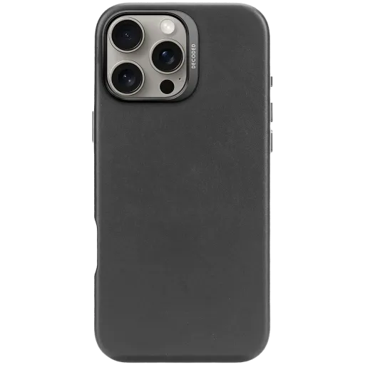 Чехол DECODED из кожи с MagSafe для iPhone 16 Pro Max, Чёрный
