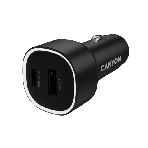 CANYON Автомобильный адаптер 2*USB/USB-C, 48 Вт