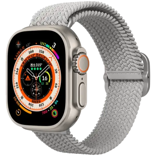 RHINOSHIELD Braided Strap Удлинитель ремешка для Apple Watch 42/44/45/49 mm, Серый