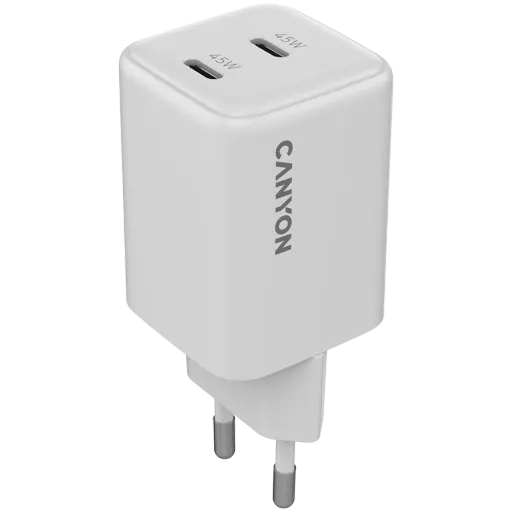 Адаптер питания CANYON USB-C, 45 Вт, Белый