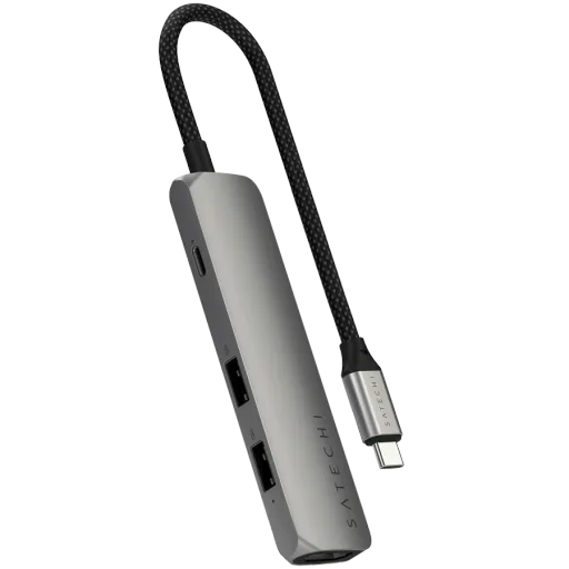 SATECHI  Slim 4 Multiport  Multiport Adapter , Space Gray