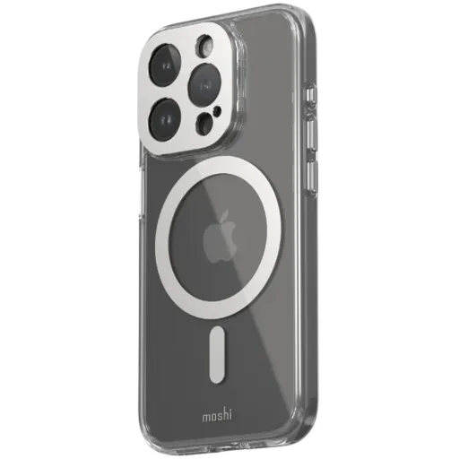 Чохол MOSHI iGlaze Slim Hardshell для iPhone 15 Pro, Luna Silver