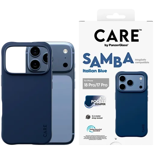Чехол PANZERGLASS Samba с MagSafe для iPhone 17 Pro/18 Pro, Italian Blue