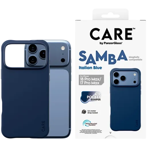 PANZERGLASS Case Samba Case w. MagSafe თან MagSafe Italian Blue for iPhone 17 Pro Max/18 Pro Max