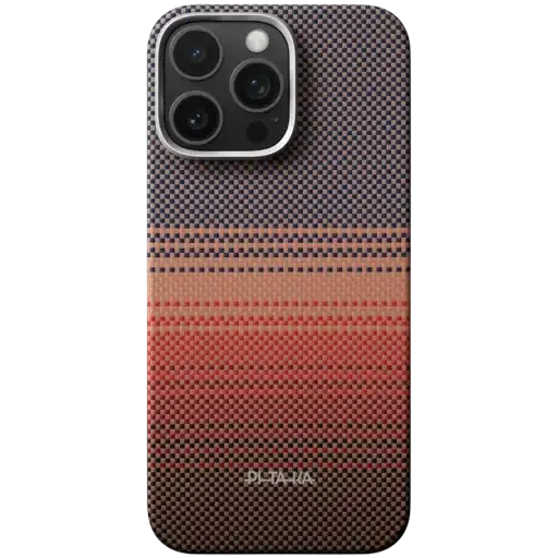 Husă PITAKA Tactile Woven PitaTap pentru iPhone 16 Pro, Sunset