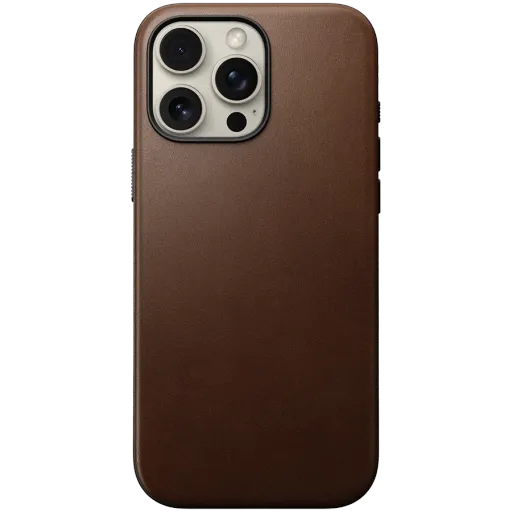 Чехол NOMAD Modern Leather с MagSafe Коричневый для iPhone 16 Pro Max
