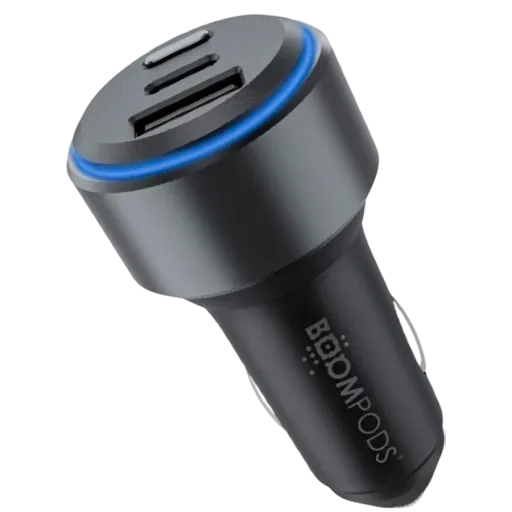 Car adapter BOOMPODS USB/USB-C, 30 W, Gray