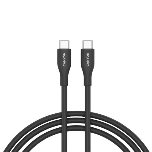 Кабель CANYON CC60SC10 USB-C на USB-C, 1м, Чёрный