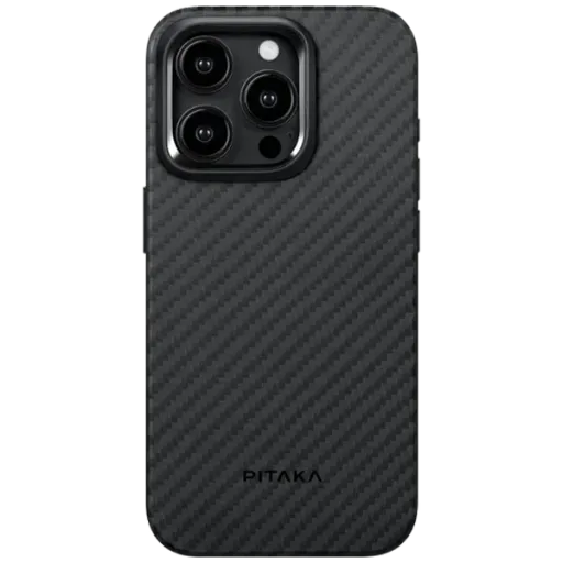 PITAKA Պատյան MagEZ հետ MagSafe Black/Grey Twill for iPhone 15 Pro