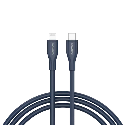 Cable CANYON CLNM60 USB-C to Lightning, 1m, Dark Blue